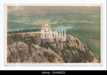 Ha continuato le questioni contrattuali.; vista aereo, Mt. Tom Summit House, Holyoke, messa. Foto Stock