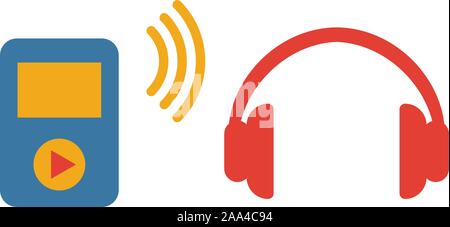 Musica senza fili icona. Semplice elemento piatto da collezione fitness. Creative wireless music icona per modelli, software e applicazioni Illustrazione Vettoriale