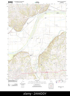 USGS TOPO Map Missouri MO Missouri City 20120117 TM il restauro Foto Stock