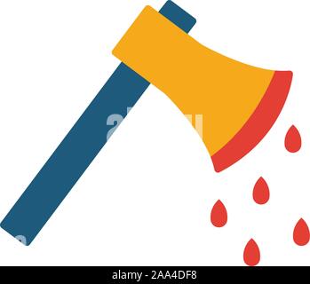 Ax con icona di sangue. Semplice elemento piatto da Halloween raccolta. Creative ax con icona di sangue per modelli, software e applicazioni Illustrazione Vettoriale