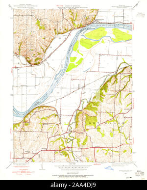 USGS TOPO Map Missouri MO Missouri City 323518 1945 24000 Restauro Foto Stock