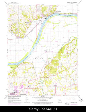 USGS TOPO Map Missouri MO Missouri City 323521 1965 24000 Restauro Foto Stock