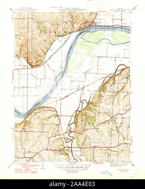 USGS TOPO Map Missouri MO Missouri City 324606 1947 31680 Restauro Foto Stock
