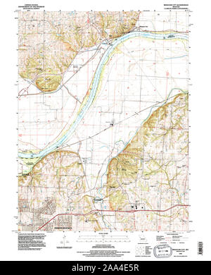 USGS TOPO Map Missouri MO Missouri City 323523 1990 24000 Restauro Foto Stock