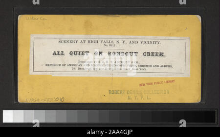 Include delle vedute di D. J. Auchmoody, J. Loeffler, A. W. Tice e altri fotografi ed editori. Robert Dennis raccolta di vista stereoscopica. Viste in Ulster County: montagna, città e paese viste, comprese le città di Ellenville, alte cascate, Kingston, Pine Hill, Rosendale, Saugerties, località a si affacciano su Mt. Casa, Woodstock e il Lago Minnewaska; il Delaware e Hudson Canal, ingresso del tunnel Shawangunk sul New York, Oswego e Midland ferrovia; una mucca in Rondout creek o sul canal grande; tutte tranquille su Rondout Creek. Foto Stock