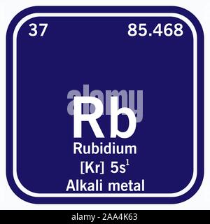 Il rubidio Tavola Periodica degli Elementi illustrazione vettoriale EPS 10. Illustrazione Vettoriale