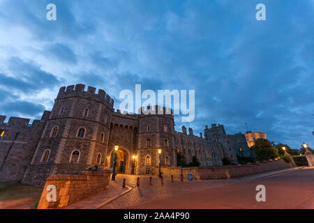 Il re Enrico VIII Gate, il Castello di Windsor, Windsor, Berkshire, Inghilterra, Regno Unito Foto Stock