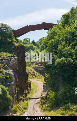 Bornholm Ringebakker, Steinbruch, Granit, Eisenbruecke Foto Stock