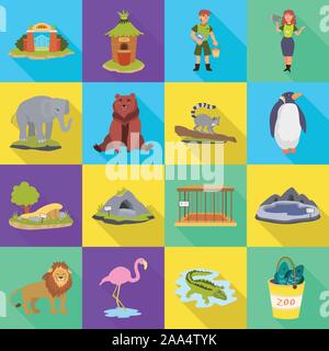 Oggetto isolato di safari e il logo di origine animale. Set di safari e divertente simbolo azionario per il web. Illustrazione Vettoriale