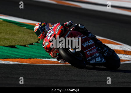 Valencia, Spagna. Xix Nov, 2019. La giornata di test MotoGP, il circuito Ricardo Tormo di Valencia, Spagna; Andrea Dovizioso (foto di Gaetano Piazzolla/Pacific Stampa) Credito: Pacific Press Agency/Alamy Live News Foto Stock