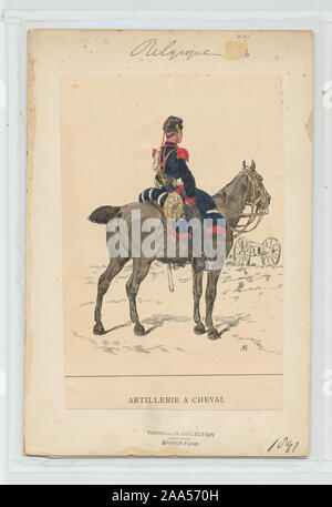 Proprietà : Fondo a pettine cavallo artiglieria, 1888 (Rouen); Artillerie a cheval. [1888] Foto Stock