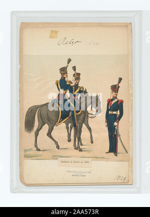 Proprietà : Fondo a pettine (571238) Un cavallo artiglieria, 1829 (Rouen); Artillerie à Cheval em 1829 Foto Stock