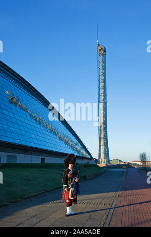 Highland Scottish Piper Foto Stock