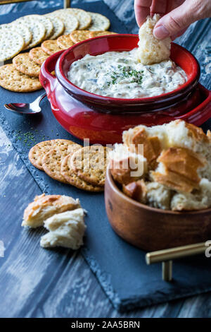 Close up di spinaci dip. Foto Stock