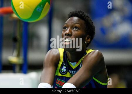 Treviso, Italia. Xix Nov, 2019. paola egonu (conegliano)durante Imoco Carraro Conegliano vs Vasas Obuda Budapest, Pallavolo Champions League donne a Treviso, Italia, 19 novembre 2019 - LPS/Ettore Grifoni Credito: Ettore Grifoni/LP/ZUMA filo/Alamy Live News Foto Stock