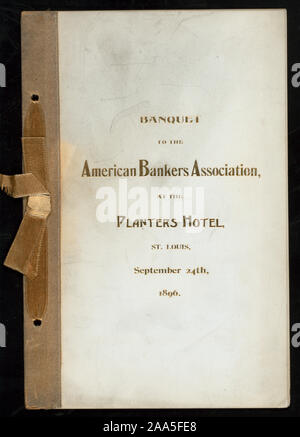 Nastro color oro; vini; CREST; banchetto [detenute da] American Bankers Association [at] PIANTATRICI HOTEL, ST. LOUIS, [Mo] (HOTEL;) Foto Stock