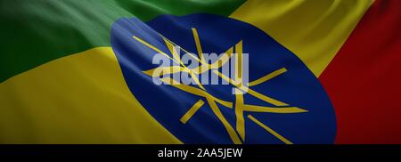 Bandiera Ufficiale dell'Etiopia. Banner Web. Foto Stock