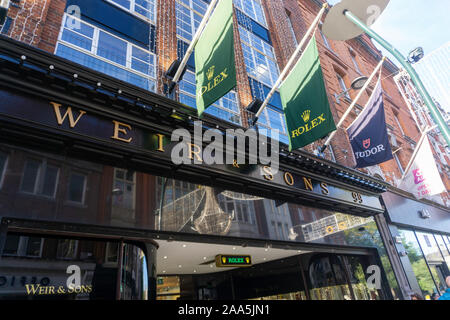 Weir & Figli negozio Gioielli e guardare il venditore da Grafton Street, Dublin. Foto Stock
