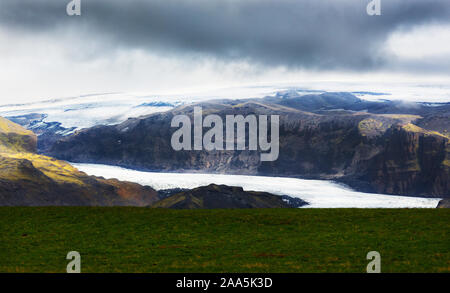 Ghiacciaio Eyjafjallajokull nel sud dell'Islanda Foto Stock