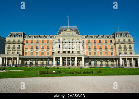 La Svizzera di Ginevra, Quai Woodrow Wilson, Palais Wilson, sede dell'Ufficio dell'Alto Commissario delle Nazioni Unite per i Diritti Umani Foto Stock
