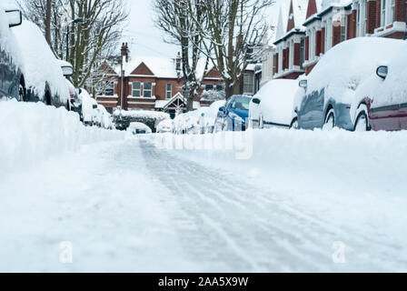 Un giorno innevato a Londra Ovest Foto Stock