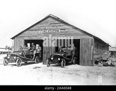 Stazione dei vigili del fuoco, Camp Jackson, Carolina del Sud ca. 1918 Foto Stock