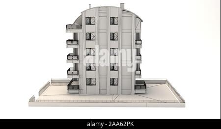 Un patrimonio architettonico tonos progetto del tetto, rendering 3D Foto Stock
