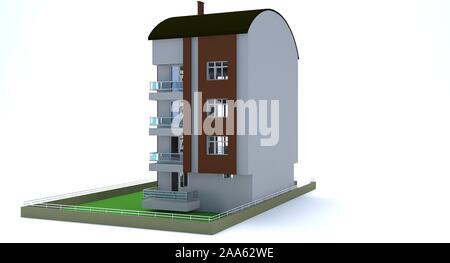 Un patrimonio architettonico tonos progetto del tetto, rendering 3D Foto Stock