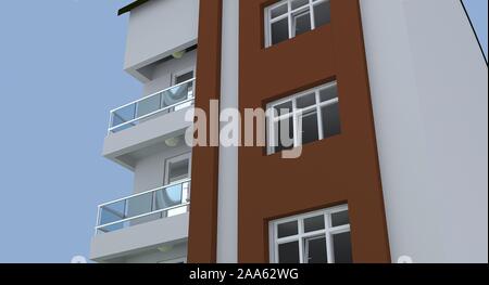 Un patrimonio architettonico tonos progetto del tetto, rendering 3D Foto Stock