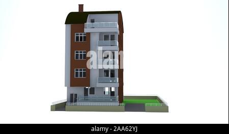 Un patrimonio architettonico tonos progetto del tetto, rendering 3D Foto Stock
