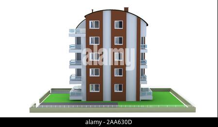 Un patrimonio architettonico tonos progetto del tetto, rendering 3D Foto Stock