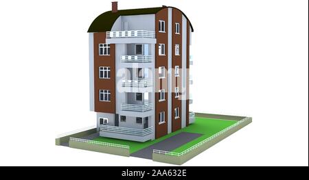 Un patrimonio architettonico tonos progetto del tetto, rendering 3D Foto Stock