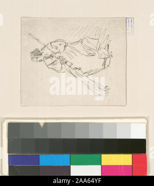 Aziende controllate in copia dipartimentali di l'Oeuvre de Ch. Jacque catalogo de ses eaux-fortes et pointes sèches / dressé par J.J. Guiffrey. Fa parte delle incisioni e drypoints da Charles Jacque in Samuel Putnam Avery collezione. Citazione/Riferimento: G328; Balayeuse. Foto Stock