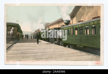 Prima apparizione di 'Phostint' nome commerciale.; Stazione Base Mt. Stazione ferroviaria di Washington, White Mountains, N. H. Foto Stock