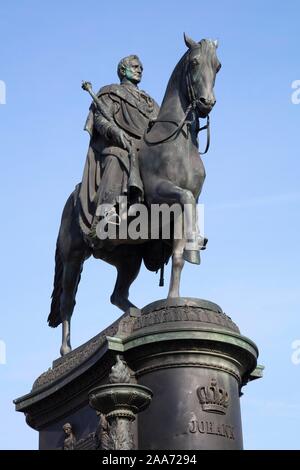 Johann Re di Sassonia, monumento equestre a Dresda, Sassonia, Germania Foto Stock