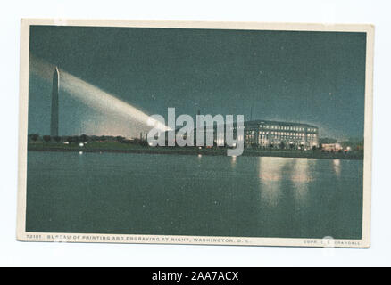 Ultimo dei regolari Detroit Publishing Company problemi.; Ufficio Stampa e incisione di notte, Washington, D. C. Foto Stock