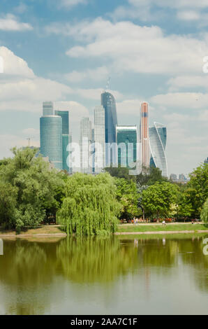 Città di Mosca vista di Novodevichy Park russia Foto Stock