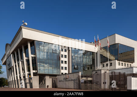 Varsavia, Polonia - Agosto 19, 2019: Centrale al Centro Sportivo Torwar - Arena COS Torwar, edificio interni per il divertimento e lo sport gli eventi e le manifestazioni a ca Foto Stock