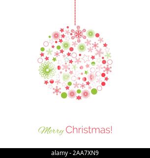 Natale palle colorate appeso. Eps 10 Illustrazione Vettoriale