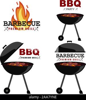 Il barbecue party. Barbecue in stile vettoriale. Griglia Per Il Barbecue, estate stile. illustrazione vettoriale Illustrazione Vettoriale