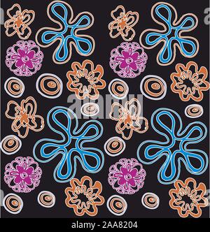 Vettore di coloratissimi fiori. Floral background senza giunture. Illustrazione Vettoriale