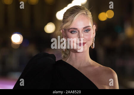 Roma, Italia. Xix Nov, 2019. Chiara Ferragni Red carpet presso l Auditorium Conciliazione a Roma del documentario "Chiara Ferragni - Unposted' (Foto di Matteo Nardone/Pacific Stampa) Credito: Pacific Press Agency/Alamy Live News Foto Stock