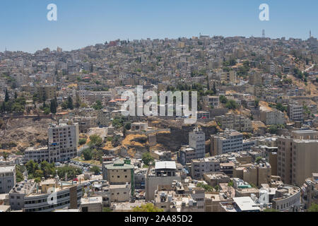 Vista di Amman dalla cittadella, Giordania Foto Stock