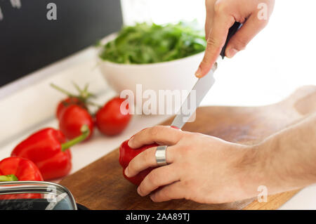 Zubereitung gefüllte paprica Foto Stock
