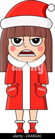 Inverno ragazza carina. Nuovo anno e Xmas grazioso set di bella ragazza. Illustrazione Vettoriale