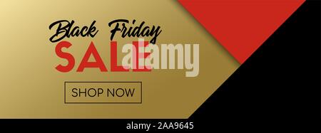 Venerdì nero vendita. Vettore banner lungo. Geometrico astratto dello sfondo. Modello alla moda per i social media promozione Illustrazione Vettoriale