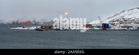 Oil Rig Melkoya Isola, Hammerfest, Norvegia Foto Stock