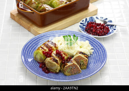 Cotta involtini di cavolo , cucina finlandese Foto Stock