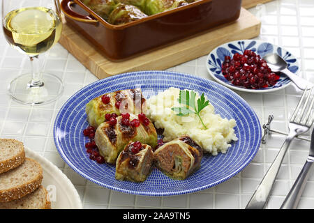 Cotta involtini di cavolo , cucina finlandese Foto Stock