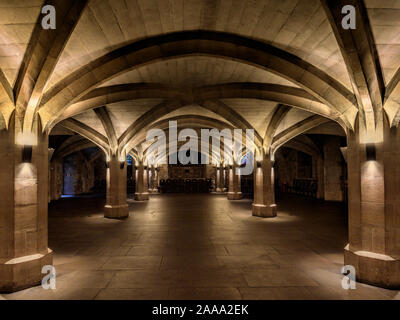 Una delle cripte medievale sotto la Guildhall, City of London, England, Regno Unito Foto Stock